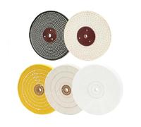 scottchen PRO Buffing Polishing Wheels 150mm (6in) x12.7mm (1/2in) Arbor Soft (30Ply) / Fine (50Ply) / Medium (42Ply) / Coarse (50Ply) / Rough (5Ply) for Bench Grinder - 5pcs