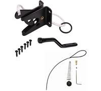 scottchen PRO Self Locking Gate Gravity Latch Iron Spring Loaded with Adjustable Gate Latch Cable Pull for Metal Wooden Fences Black
