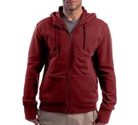 SCOTTeVEST Cotton Hoodie for Men - 21 Hidden Pockets - Lightweight Zip Up Sweatshirt for Travel & More, Maroon, L