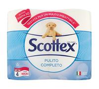 Scottex Clean Complete Toilet Paper, Pack of 4 Maxi Rolls