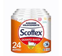 Scottex Quanto Basta, Kitchen Paper Half Tear Option, Pack of 24 Maxi Rolls (6x4)