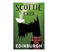 Scottie Cafe Poster by Ryan Fowler 14 x 21 cm Green Wall art Wall decor
