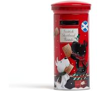 Scottie Dog Christmas Post Box Tin with Scottish Shortbread Round Biscuits Cookies