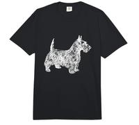 Scottie Dog Lover Line Art Illustration Scottish Terrier Comfort Colors Adult Heavyweight T-Shirt