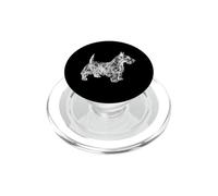 Scottie Dog Lover Line Art Illustration Scottish Terrier PopSockets PopGrip for MagSafe