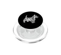 Scottie Dog Lover Line Art Illustration Scottish Terrier PopSockets PopGrip for MagSafe