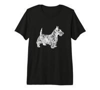 Scottie Dog Lover Line Art Illustration Scottish Terrier Premium T-Shirt