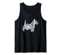 Scottie Dog Lover Line Art Illustration Scottish Terrier Tank Top