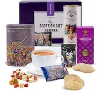 Scottish Afternoon Tea Hamper - Hattie’s Gifts Luxury Tea and Biscuits Gift Set with Steven Brown Vanilla Fudge - Premium Scottish Gifts for Women and Men