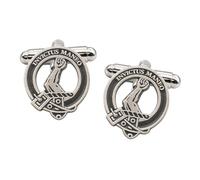 Scottish Armstrong Clan Crest Pewter Cufflinks with a Gift Box | Antique Silver Finish, 20 x 19mm Face, Swivel Fastening, Scotland