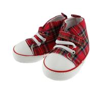 Scottish Baby Booties 6-12 Months - Soft Anti-Slip First walking Shoes for Boys & Girls - Toddler, Newborn Gift - Fluffy, Warm, Machine Washable - Royal Stewart Tartan