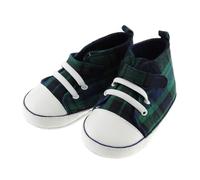 Scottish Baby Booties 6-12 Months - Soft Anti-Slip First walking Shoes for Boys & Girls - Toddler, Newborn Gift - Fluffy, Warm, Machine Washable - Blackwatch Tartan