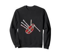Scottish Bagpipe Plaid Heritage Design Sweatshirt