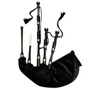 Scottish Bagpipe Set - Full Size, Silver Mounts, Free Accessories - Perfect for Beginners - Black Rosewood Bagpipe with Carry Bag