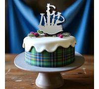 Scottish Bagpipes Cake Topper, Silver Acrylic, Wedding Decoration 10cm