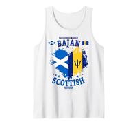 Scottish Bajan Roots Outfit Idea For Women Barbados Flag Tank Top