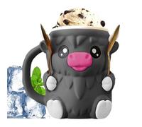 Scottish Beef Pint Holder, Cute Cow Pint Stand, Frost Resistant, with Spoon Bowl and Snack Drawer, Ideal for Family Gatherings, Patio Parties and Dessert Sessions