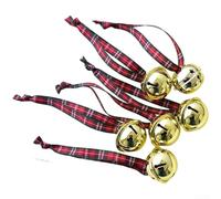 Scottish Bell Ornaments with Iron Frame and Classic Checkered Pattern for Hanging on Christmas Trees and Seasonal Decor (G)