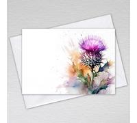 Scottish Blank Note Cards for Weddings, Burns Night Dinner Events, Saying Thank You with the National Flower of Scotland Theme: (Pack of 20 with Envelopes)