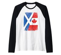 Scottish Canadian Flag Scotland Canada Mix Heritage Raglan Baseball Tee