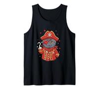 Scottish Cat As Pirate Valentine's Day Matching Owner Kids Tank Top