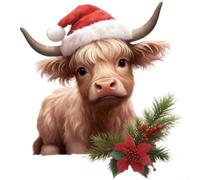 Scottish Cattle Cow Painting on Fir Wood Wooden Wall Decor for Rustic Farmhouse Hanging Decoration Suitable for Indoor and Outdoor Use (JM00979)