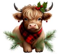Scottish Cattle Cow Painting on Fir Wood Wooden Wall Decor for Rustic Farmhouse Hanging Decoration Suitable for Indoor and Outdoor Use (JM00962)