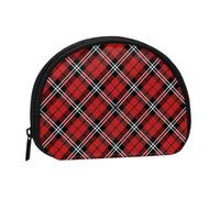 Scottish Checkered Black Red Plaid Print Coin Purse - Mini Coin Purses for Women, Cute Small Change Purse Coins Pouch