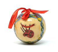Scottish Christmas Bauble with Pipes Handcrafted Design | Scotland Snow Globes Tree Decoration Gift Scottish Weave | 7.5cm Round