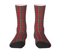 Scottish Clan Burrell Tartan Plaid Men & Women Crew Socks,Tartan Plaid Novelty Fashion Casual Crew Tube Sock Athletic Sports Dress Socks