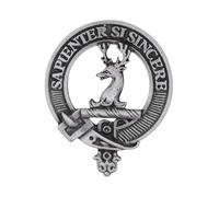 Scottish Clan Davidson Pewter Cap Badge with Sapienter Si Sincere Motto, Handcrafted in UK, 5.2 x 6.4cm, Gift Boxed, Heritage Brooch