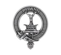 Scottish Clan Gordon Pewter Cap Badge with Bydand Motto, Handcrafted in UK, 5.2 x 6.4cm, Gift Boxed, Heritage Brooch