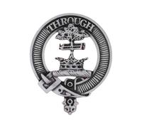 Scottish Clan Hamilton Pewter Cap Badge with Through Motto, Handcrafted in UK, 5.2 x 6.4cm, Gift Boxed, Heritage Brooch