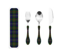 Scottish Clan Macleod of Harris Portable Kids Utensil Set Stainless Steel Fork, Spoon & Knife 3-Piece-Set, Easy to Clean, and Perfect for School, Travel, Or Home Use