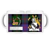 Scottish Clan with Crest Coat of Arms Details and Tartan Depicted Blair Ceramic Coffee Mug