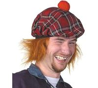 Scottish Classic Novelty Royal Stewart Tartan See You Jimmy Hat with Ginger Hair, One Size (One Size)
