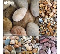 (Scottish Cobbles, 20kg x 4) Decorative Stone Coloured Pebbles Cobbles Slate Gravel Chippings Aggregates | 1kg, 5kg, 10kg, 20kg Bags