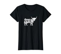 Scottish Coo Scottish Cow Scotland Souvenir Value Graphic T-Shirt, Women, Black, S