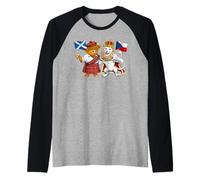 Scottish Czech Roots Scotland Czech Republic Flag Raglan Baseball Tee