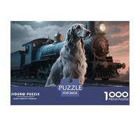 Scottish Deerhound 1000 Piece Puzzle Educational Games Pet Dog Puzzles for Adults Fun Present & Activity for Home38x26cm/1000pcs