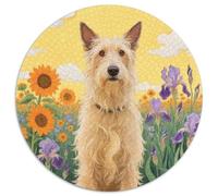 Scottish Deerhound 1000 Piece Round Puzzle for Adults Kids 14+ Cute Dog Jigsaw Puzzle Creative Unique Challenge Games Family Game 1000pcs (67.5x67.5cm)