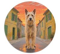 Scottish Deerhound 1000 Piece Round Puzzles For Adults And Kids Cute Dog Jigsaw Puzzle Creative Unique Challenge Games Stress Reliever Difficult Challenge 1000pcs (67.5x67.5cm)