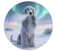 Scottish Deerhound 1000 Piece Round Puzzles For Adults And Kids Pet Dog Jigsaws Creative Unique Challenge Games Impossible Hard Difficult Challenging Puzzles 1000pcs (67.5x67.5cm)