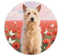 Scottish Deerhound 1000 Piece Round Puzzles for Adults Kids 14+ Cute Dog Jigsaws Creative Unique Challenge Games Impossible Hard Difficult Challenging Puzzles 1000pcs (67.5x67.5cm)