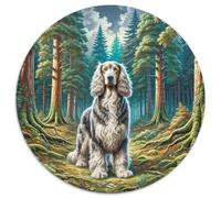 Scottish Deerhound 1000 Piece Round Puzzles Jigsaw for Adults Gift for Family Unique Shape Unique Challenge Games 1000pcs (67.5x67.5cm)