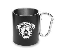 Scottish Deerhound Dog Breed Metal Cup Carabiner Handle, Camping Mug