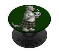 Scottish Deerhound Dog Lady Mug Coffee Scotland Flag PopSockets Adhesive PopGrip