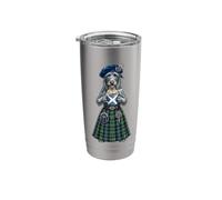 Scottish Deerhound Dog Lady Mug Coffee Scotland Flag Stainless Steel Insulated Tumbler