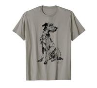 Scottish Deerhound Dog Line Art Minimalist Mom Dad T-Shirt