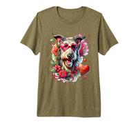 Scottish Deerhound Dog St Valentines Day Artwork Premium T-Shirt